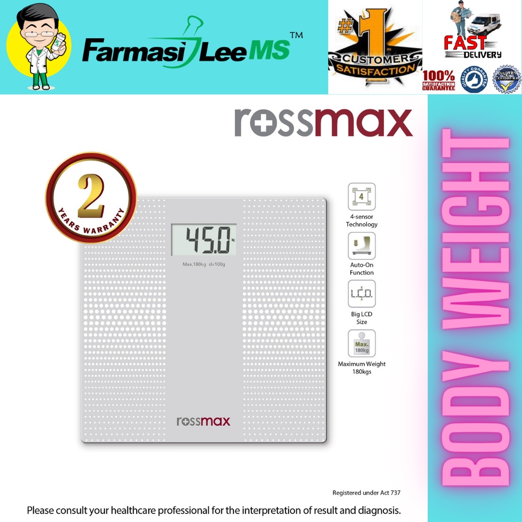 Rossmax WB101 Glass Personal Scale (3 years warranty) | Shopee Malaysia