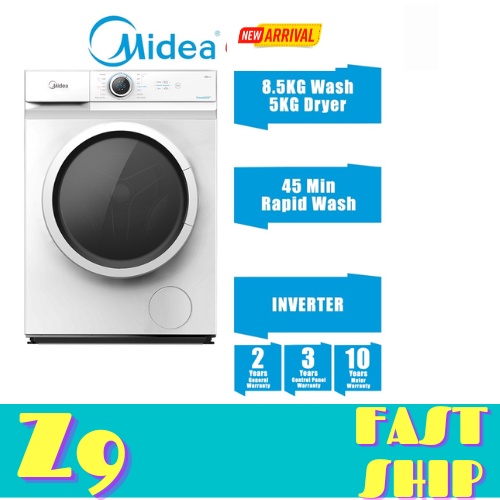 Midea Washer Dryer (8.5KG/5KG) Inverter Front Load Washing Machine