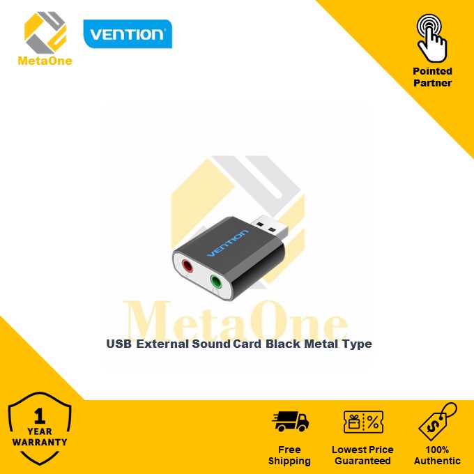 Vention USB External Sound Card Black Metal Type Shopee Malaysia
