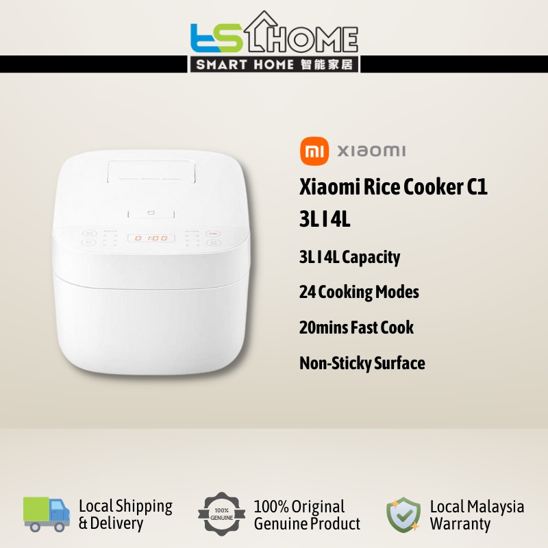 Xiaomi Mijia C1 Rice Cooker Non Sticky (3L/4L/5L) 24hrs Timer, 24