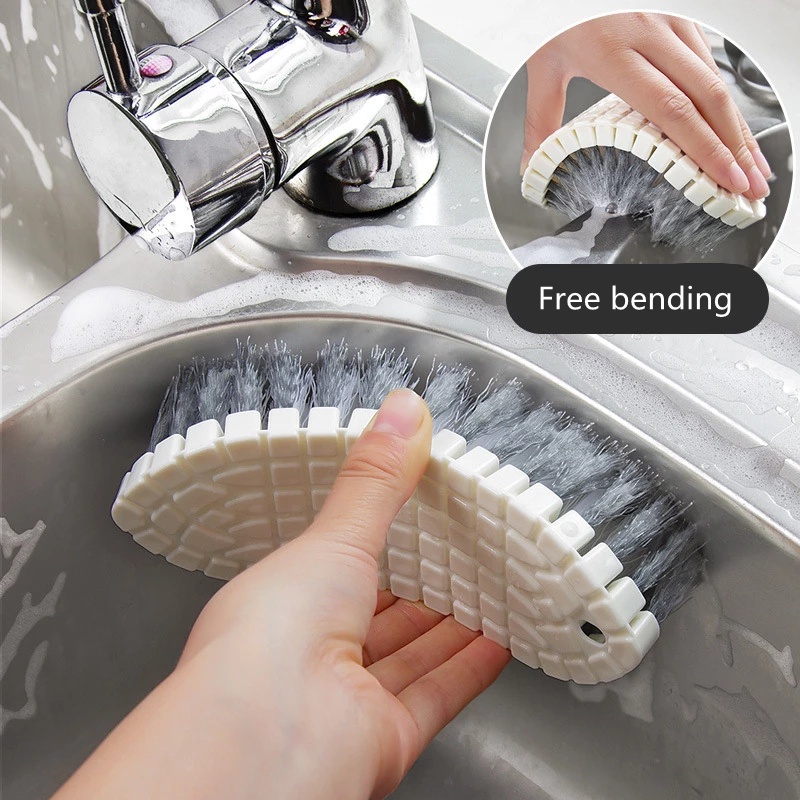 Flexible Sink Cleaning Brush Soft Nylon Bristle Bendable Scrub Brush ...