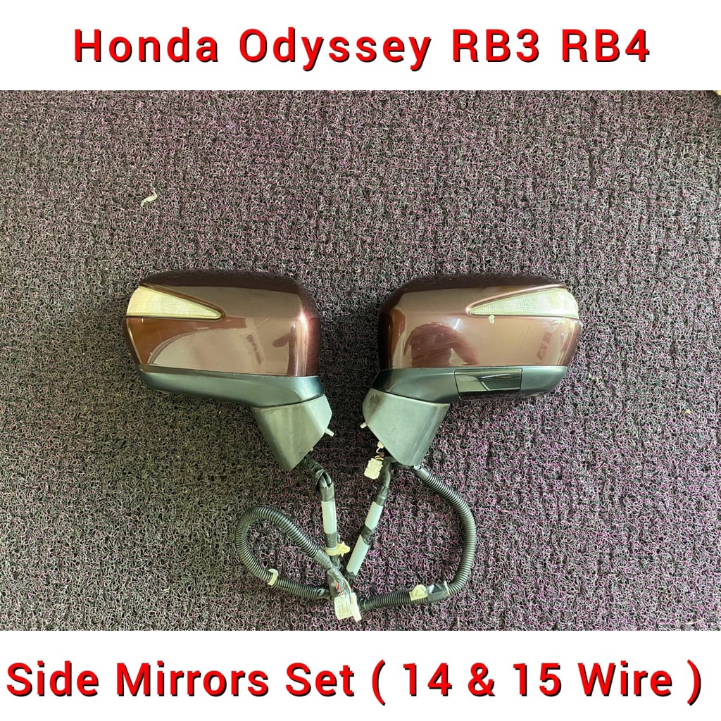 Honda Odyssey RB3 RB4 Auto Flip Side Mirror WIth Camera Set ( 14 / 15 Wires ) / Door Side