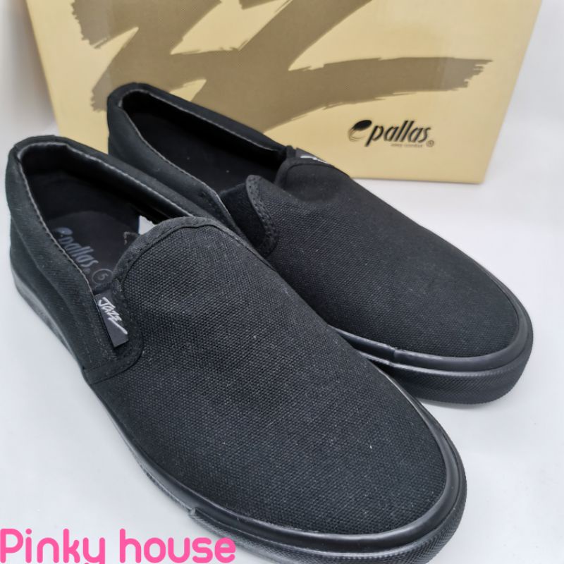 Pallas Jazz Slip On Black Shoes Kasut Sekolah Hitam 407 0112 Shopee