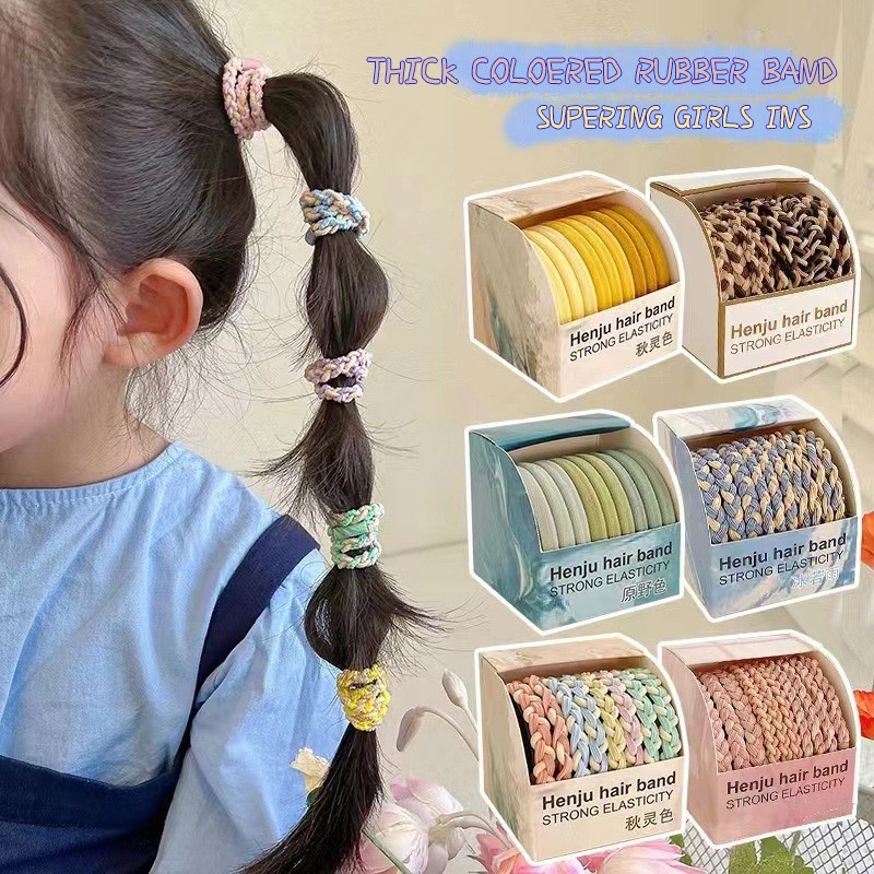 Korean Simple Hair Ring Candy Color Hair Rope Cute High Elasticity ...