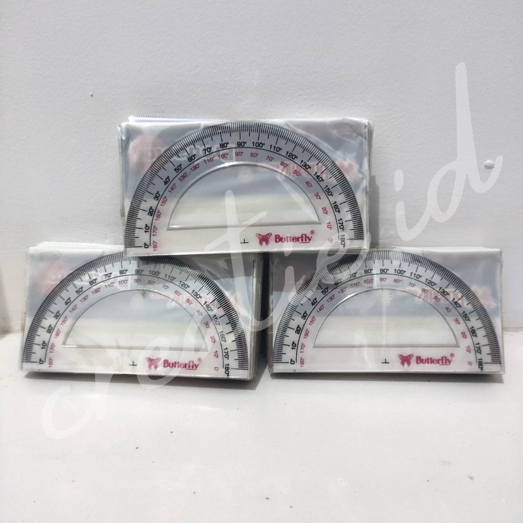 BUTTERFLY PROTRACTOR 180 DEGREE BUSUR RULER 12 CM / 10 CM | Shopee Malaysia