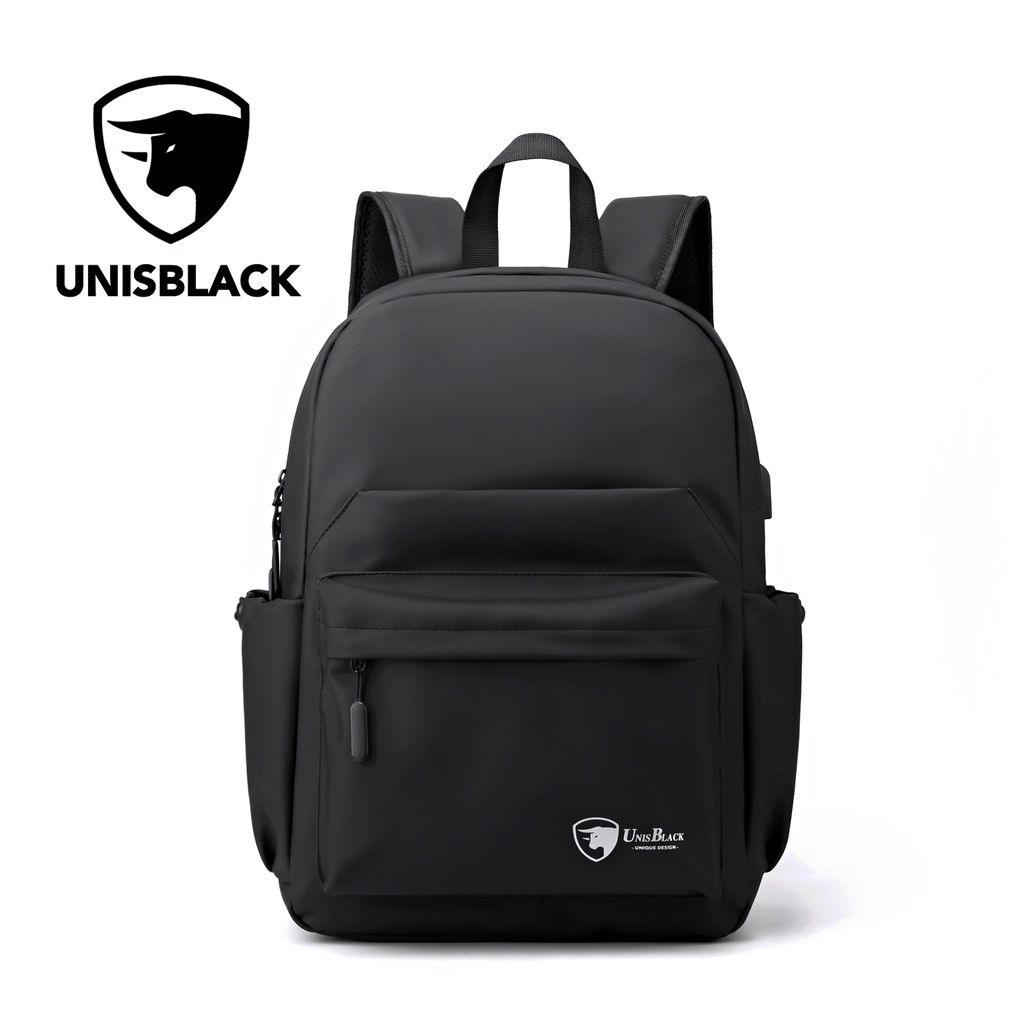 UnisBlack Nylon School Backpack Beg Sekolah Bagpack