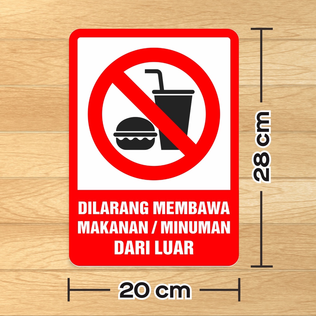 Vinyl Sign Sticker: No Bringing Food and Drink from Outside, 20 x 28 cm ...