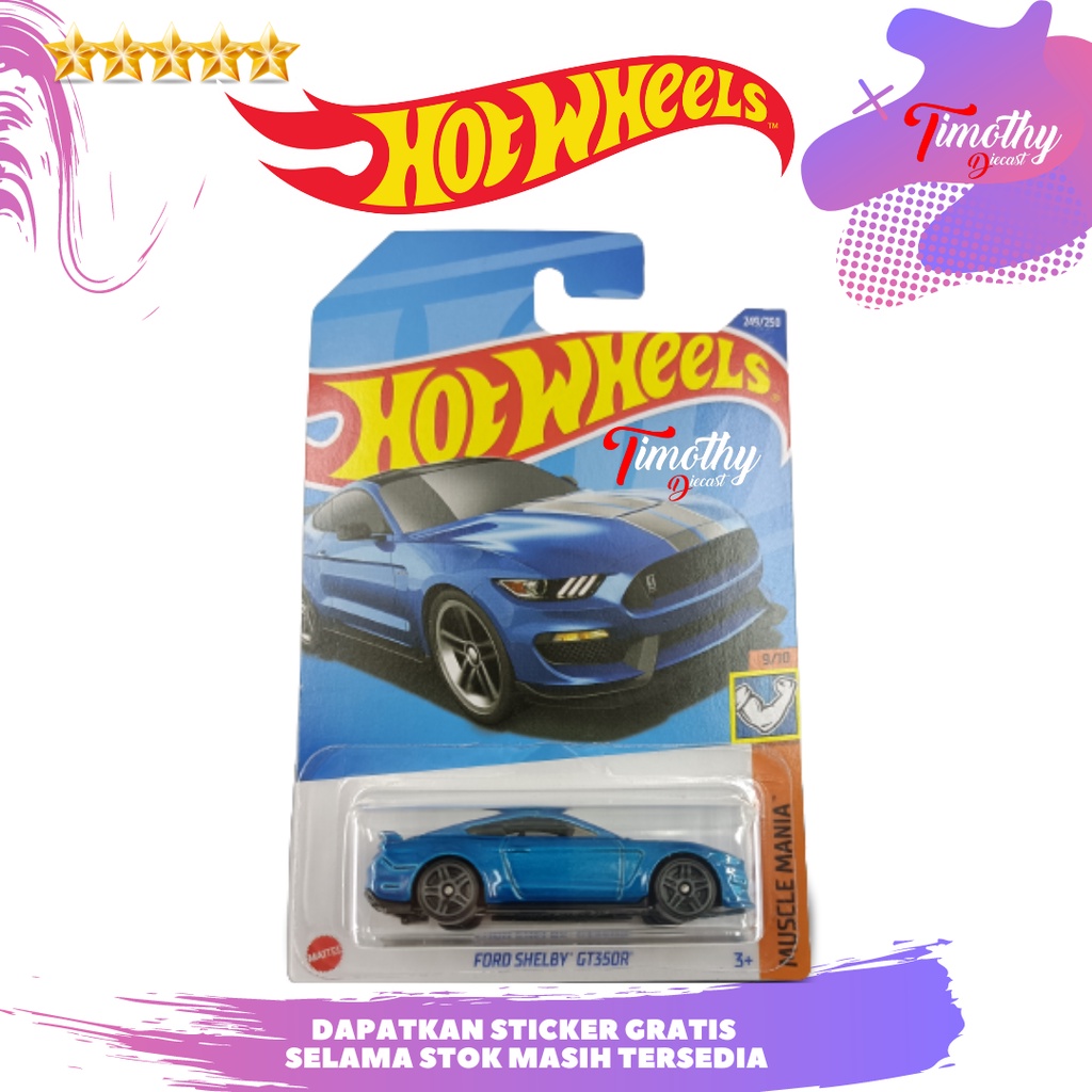 Hot Wheels Ford Shelby Gt350r Blue Muscle Mania Shopee Malaysia 1301