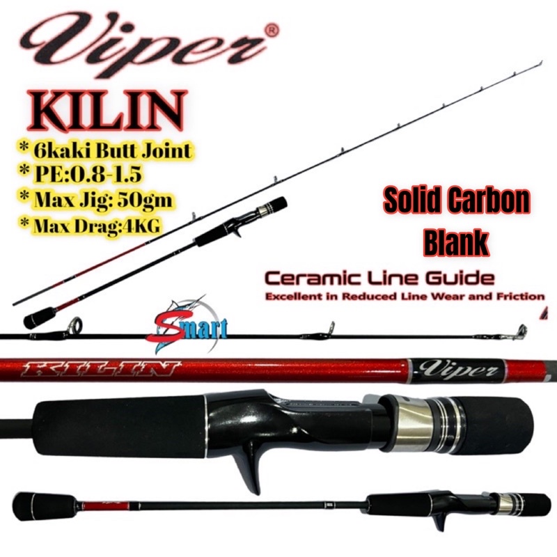 2022 VIPER KILIN Spining And Casting SOLID CARBON ROD | Shopee Malaysia