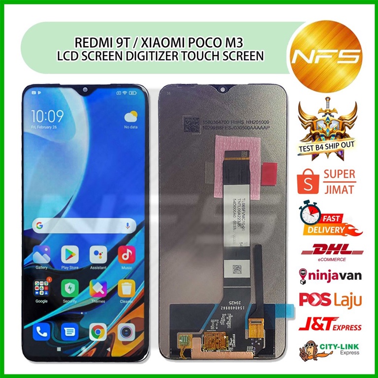 Redmi 9t Xiaomi Poco M3 Original Display Screen Lcd Touch Screen Digitizer Ori Shopee Malaysia 3362