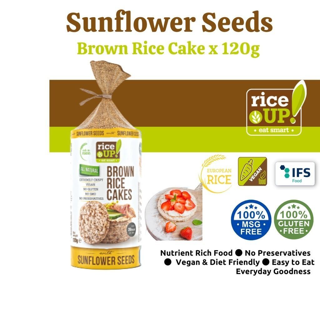 RiceUP Sunflower Seeds Whole Grain Brown Rice Crunchy Cakes Gluten Free ...