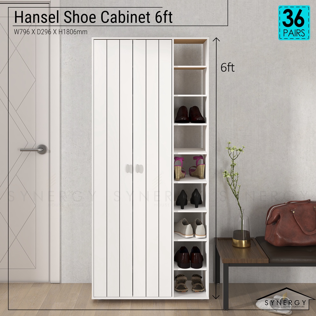 Hansel Collection Shoe Cabinet 6 Feet Large Shoe Cabinet Rak Kasut