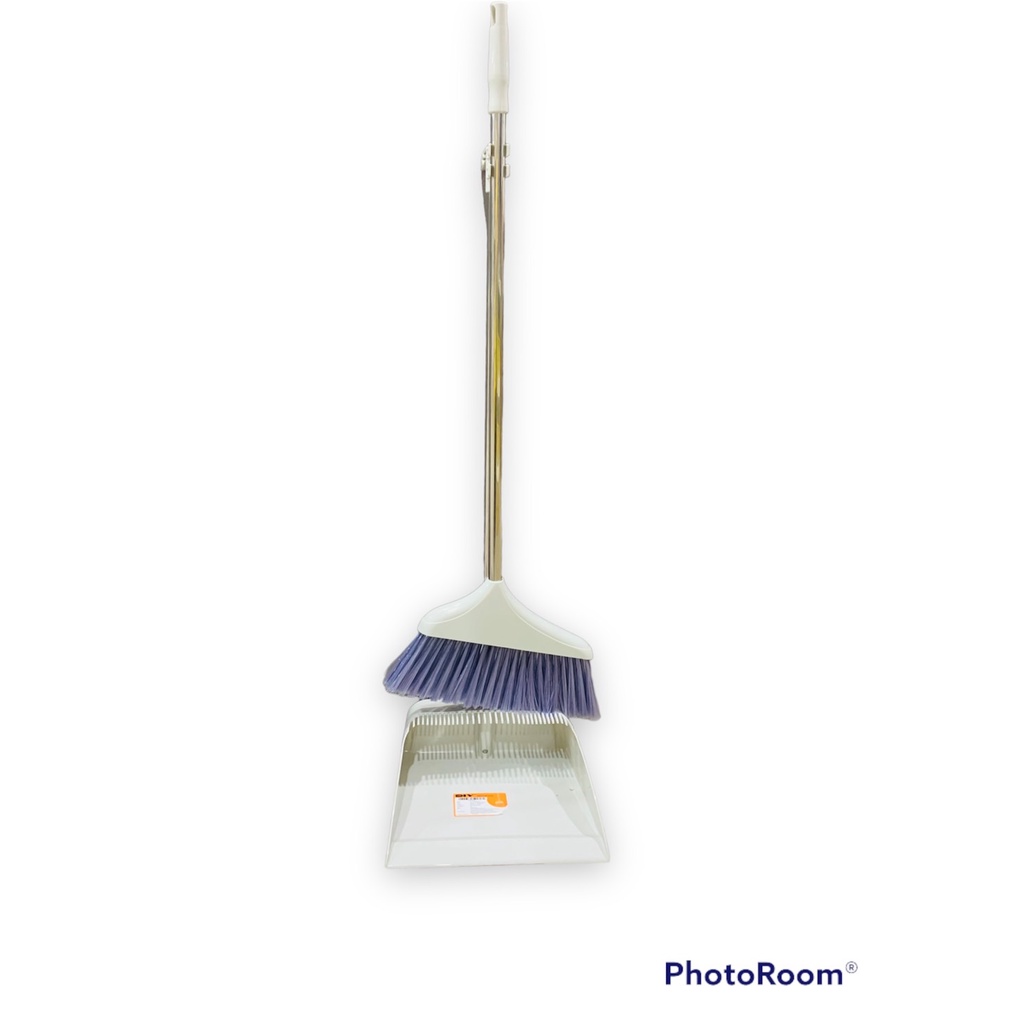 Sweep With A Dustpan + Brush To The Debris From The Broom Without Using
