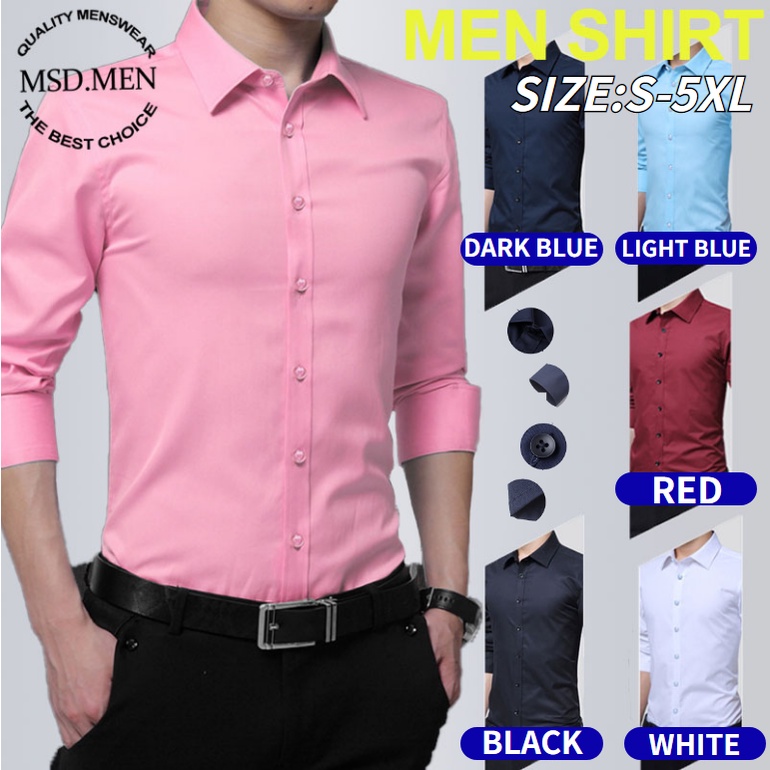 6 Colour Mens Shirt Long Sleeve Shirt Slim Fit Men Kemeja Lelaki