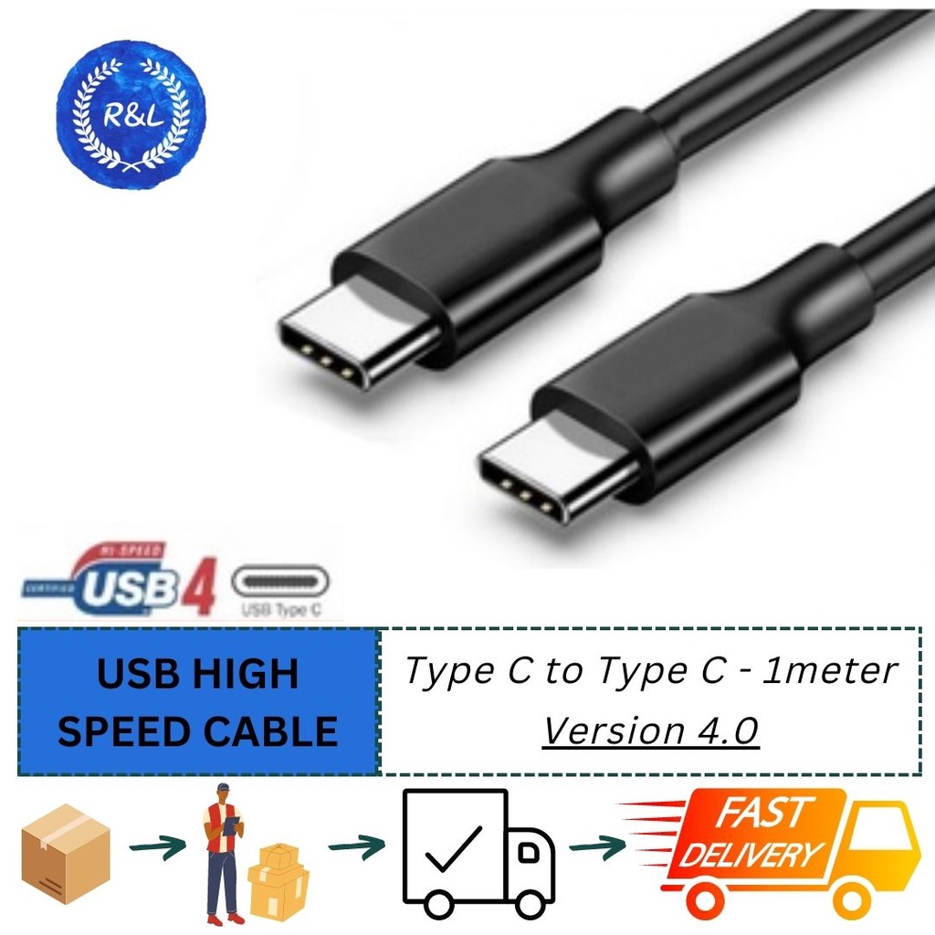 USB Type C Male to USB Type C Male USB High Speed Cable 1 Meter