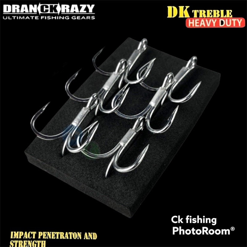 DRANCKRAZY DK Treble Hook X4 Strong Heavy Duty / Saltwater Fishing