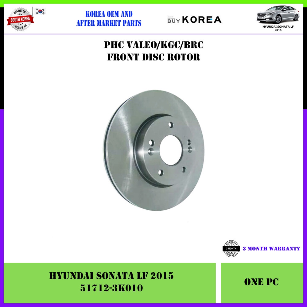 Hyundai Sonata LF 2015 Front Korea Aftermarket Disc Rotor 1pc (51712 ...