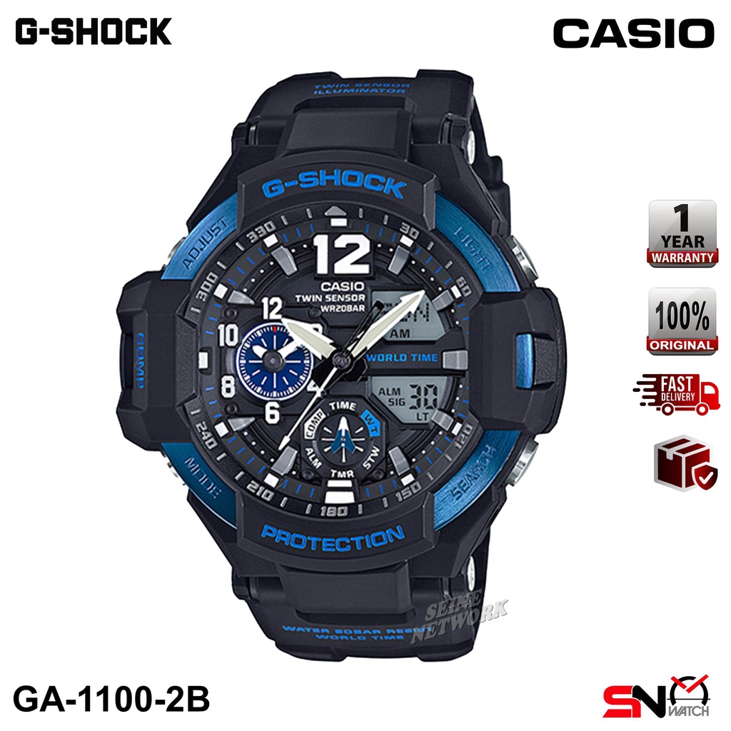 Casio G Shock GA 1100 Gravitymaster Series Twin Sensor Analog Digital Resin Band Men Sports Watch Shopee Malaysia