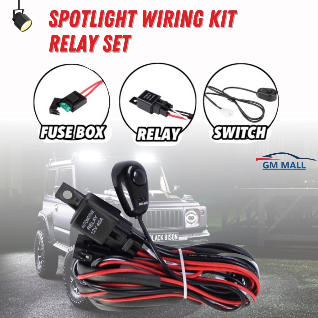 SPOTLIGHT RELAY Wiring Wire Harness Kit Strobe On Off Switch Fog Light
