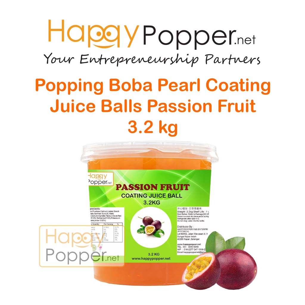 Happypopper Coating Juice Juicer Balls Popping Boba Jelly Balls Passion