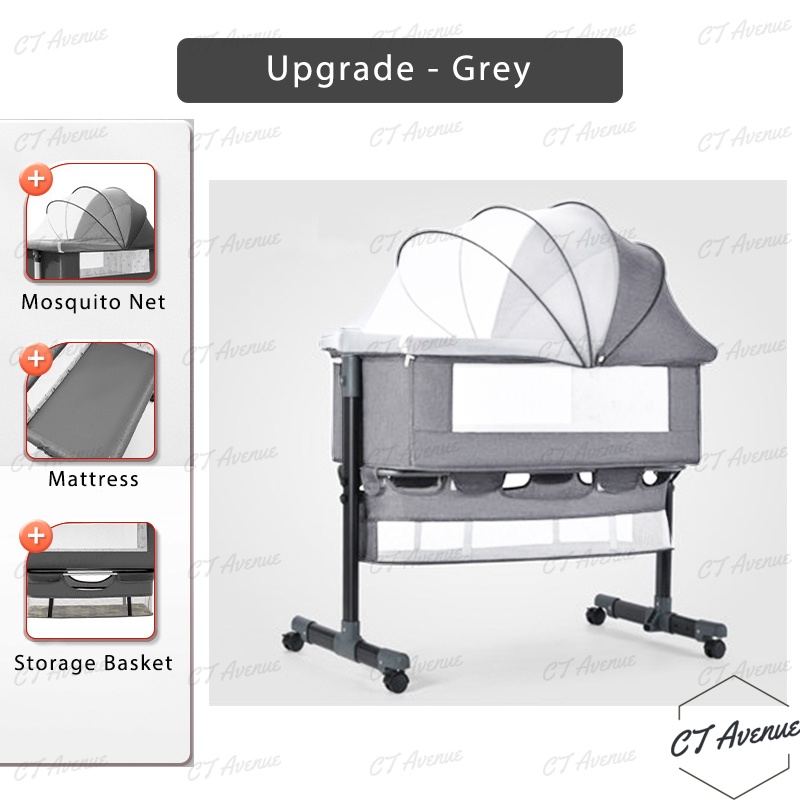 CT Foldable Cotton Baby Cot Bed Side Bed Aviation Aluminum Alloy Baby