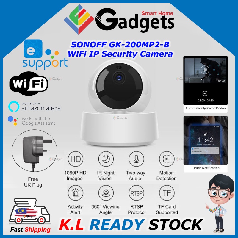 Sonoff EWeLink Wifi IP Security Camera GK-200MP2-B 1080P HD Wireless ...