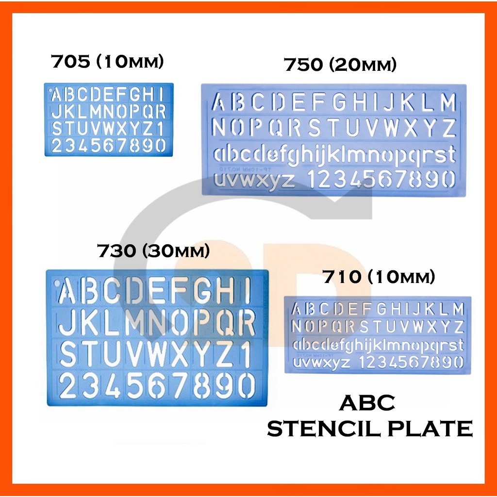 ABC Lettering Stencil Plate / Stencil Ruler Plate | Shopee Malaysia