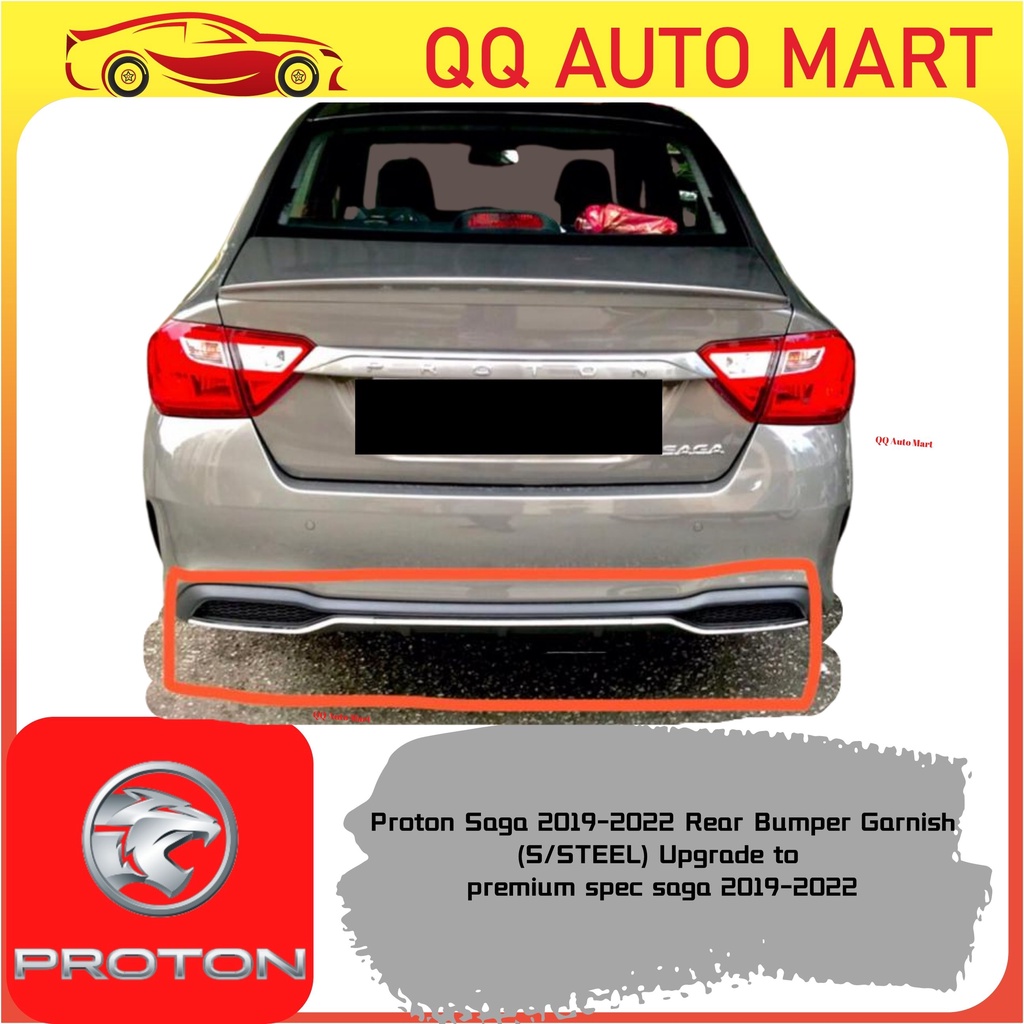 Proton Saga 2019-2022 Rear Bumper Garnish (S/STEEL) Upgrade to premium ...