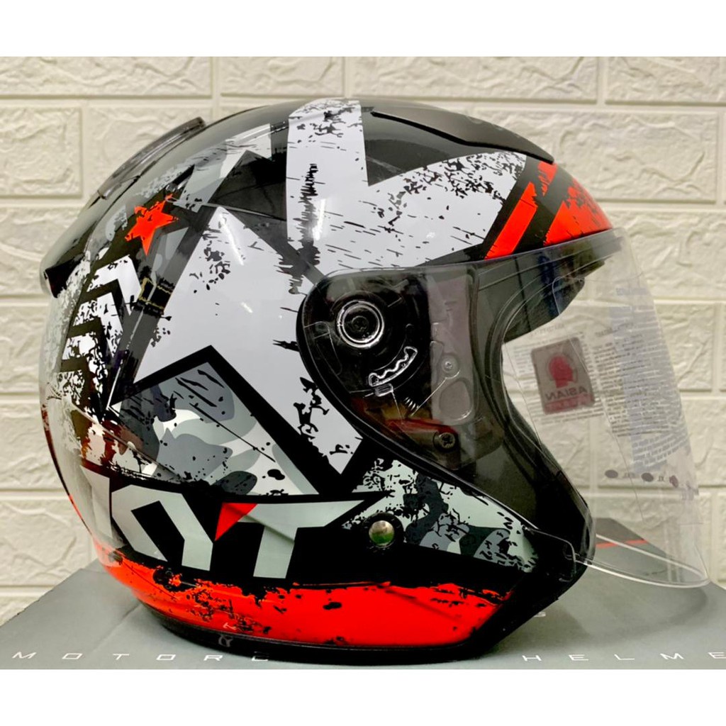 KYT HELMET HELLCAT K RACING BLACK RED FLUO | Shopee Malaysia