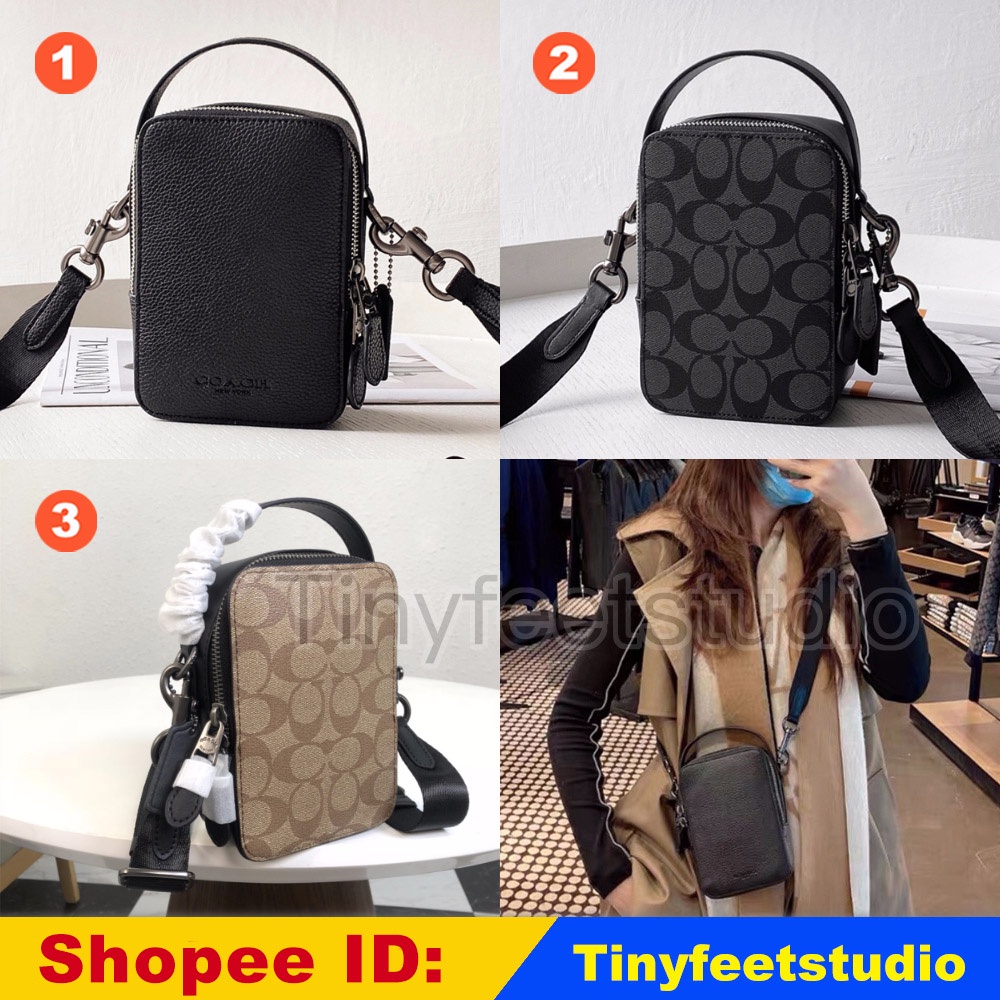 Coach C3147 C3146 Top Handle Crossbody Leather Signature Canvas Women