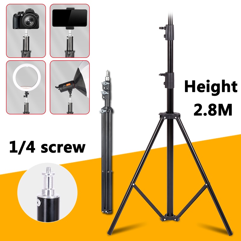 Adjustable 2.8M Heavy Duty Light Stand Tripod with 1/4 Screw for Photo