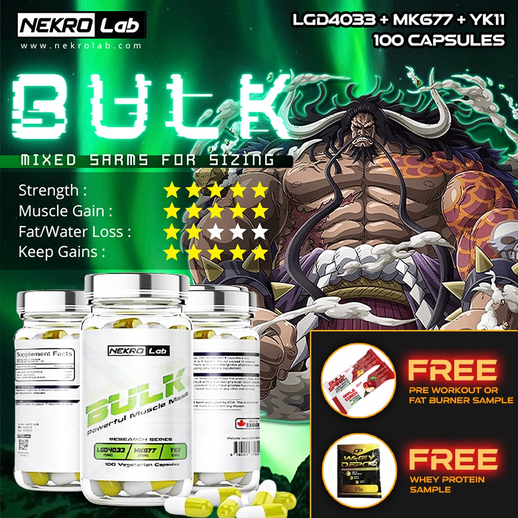 SARMS BULK Nekro Lab [LGD4033 + MK677 + YK11] 100 Capsules 3in1 Mixed