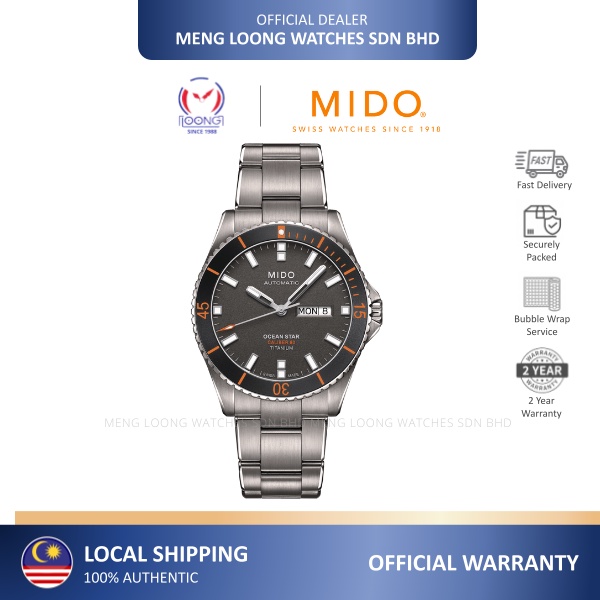 MIDO OCEAN STAR 200 M0264304406100 Titanium Automatic Men Watches 100 Original Shopee Malaysia