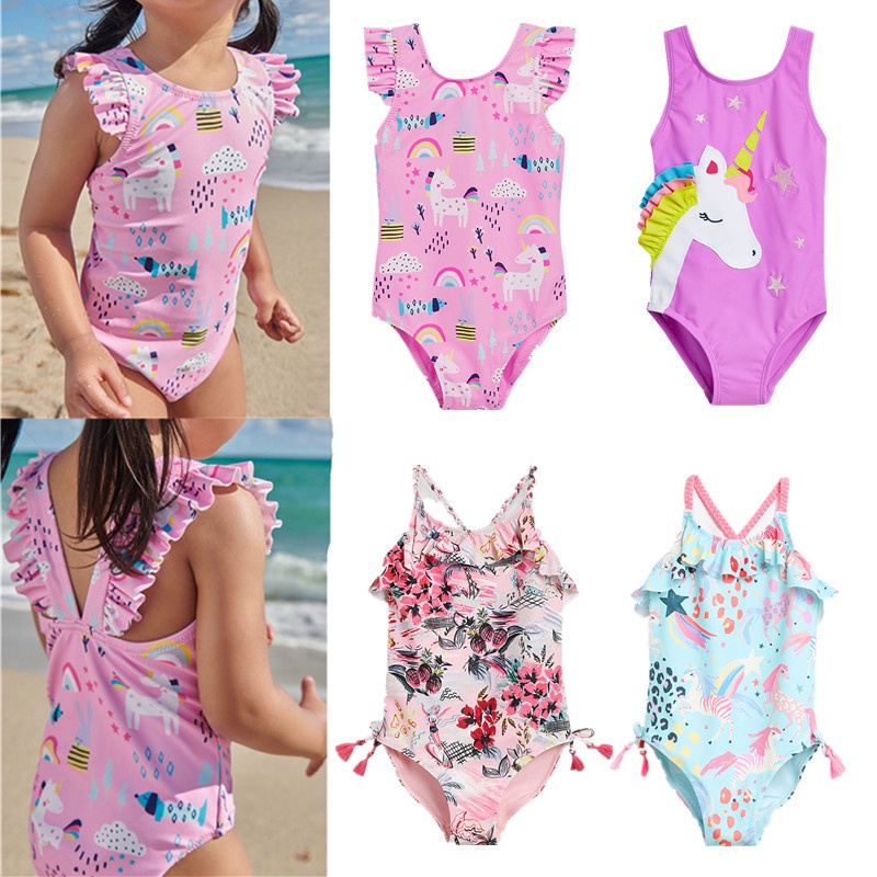 Baby Girl Swimsuit Cute Bathing Suit With Ruffles Swimwear Girl Swimsuit