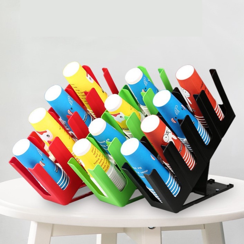 4 Compartment Plastic Paper Cup Holder Coffee Shop Storage Lid Holder ...