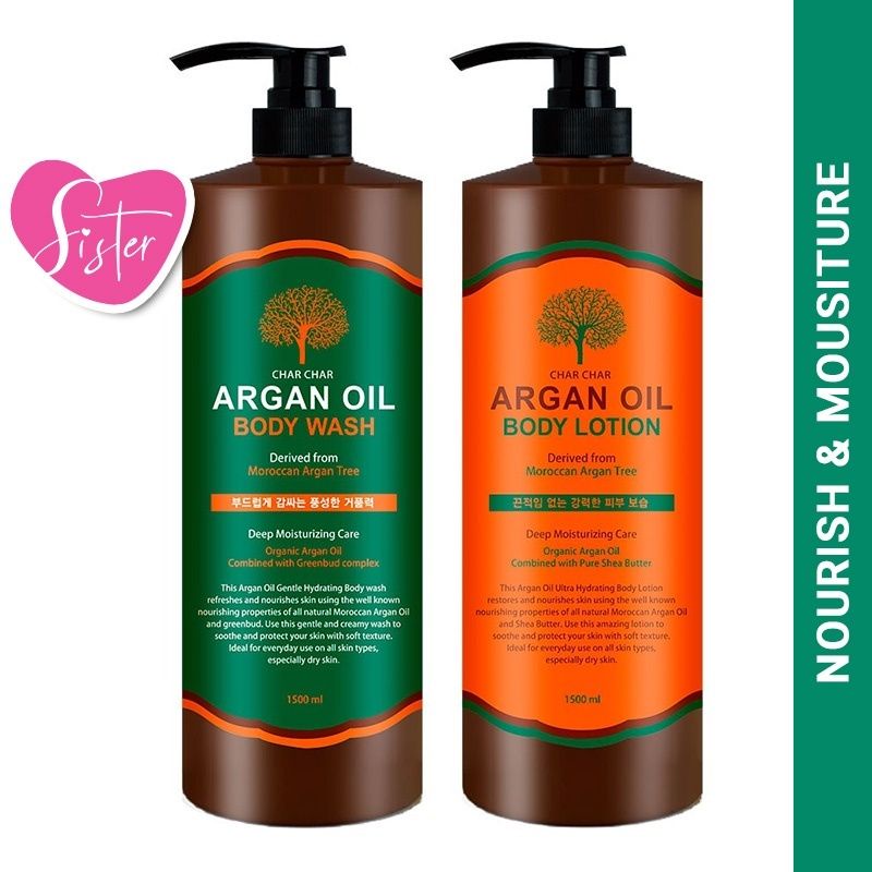 [Bundle] Evas Char Char Argan Oil Body Wash + Body Lotion 1500ml