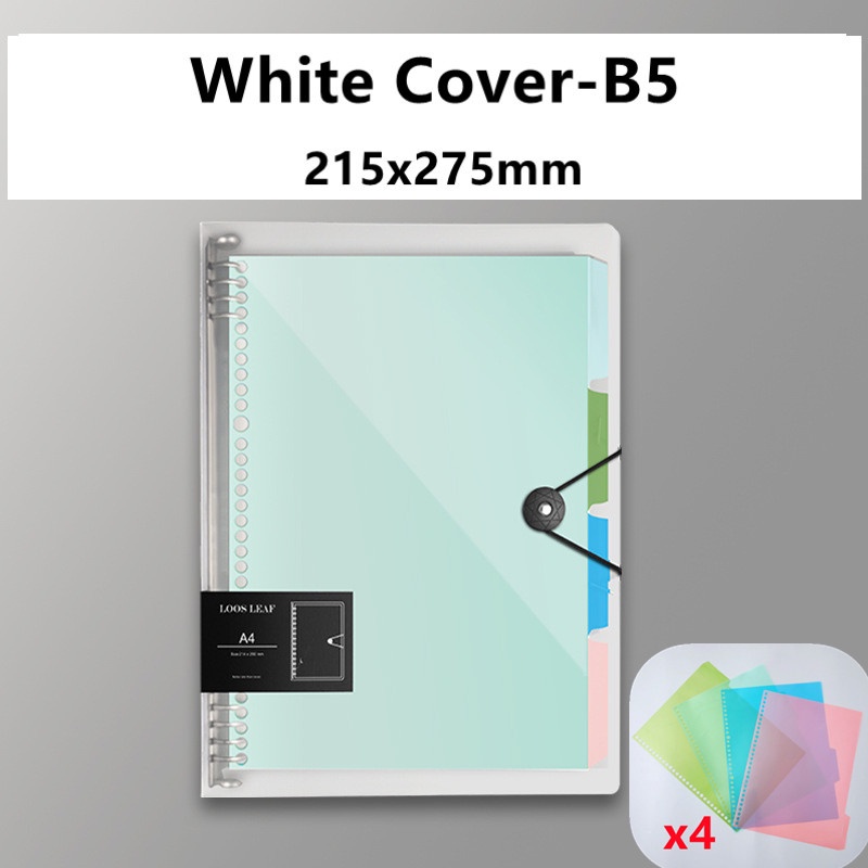 A4/B5/A5 Transparent Binder Refillable Large Capacity Notebook Blank