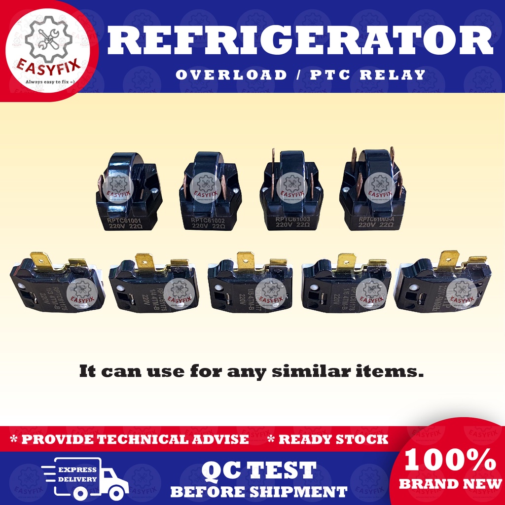 (GRADE A) REFRIGERATOR OVERLOAD / PTC RELAY Refrigerator OVERLOAD PETI