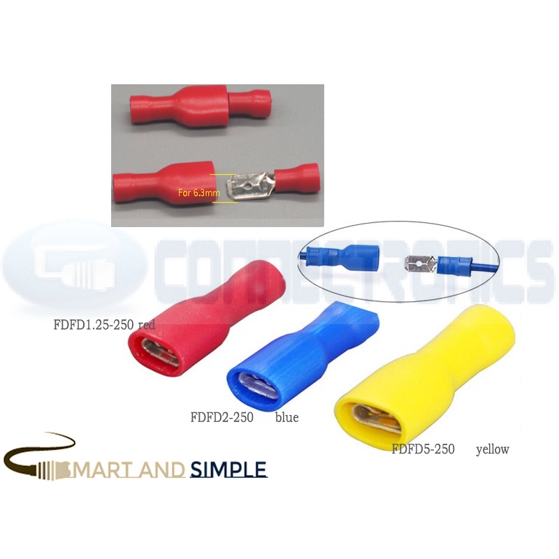 Quick Disconnect Terminal, Receptacle Connector Crimp Insulated Wire