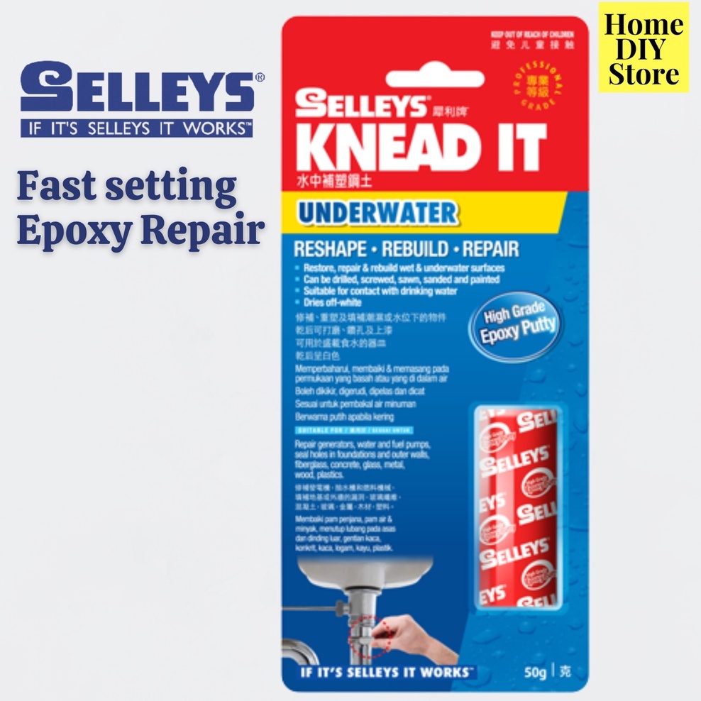 Selleys Knead It 50g Underwater Epoxy Putty /Multipurpose /Steel Epoxy