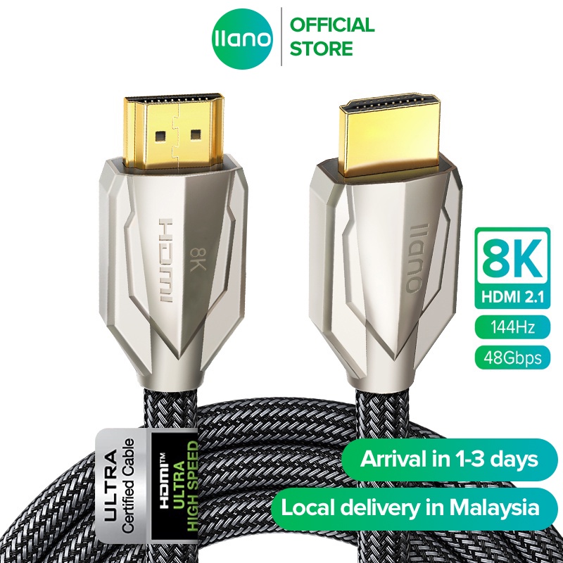 llano hdmi cable 8K hdmi 2.1 ultra High Speed 48Gbps 60hz 144hz 3D