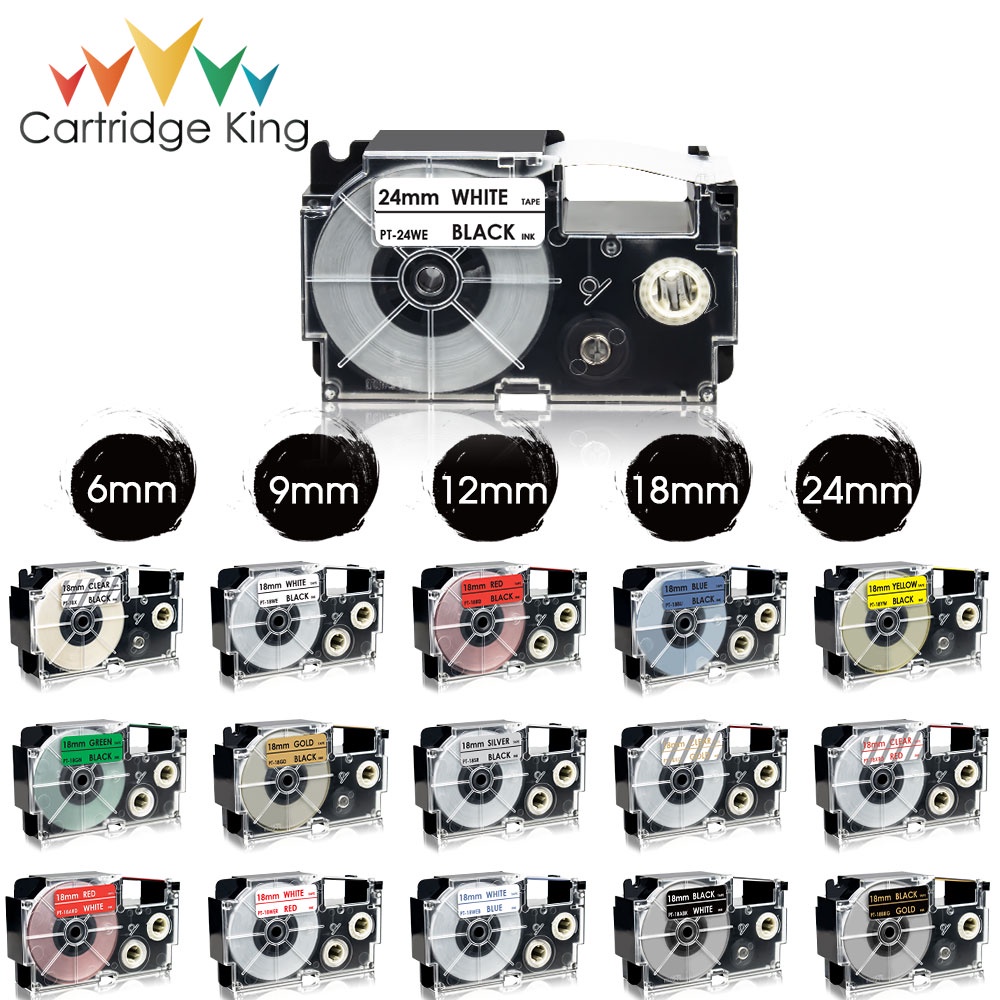 6/9/12/18/24mm Compatible Casio Label Tape XR Tape XR12WE XR12X XR12YW