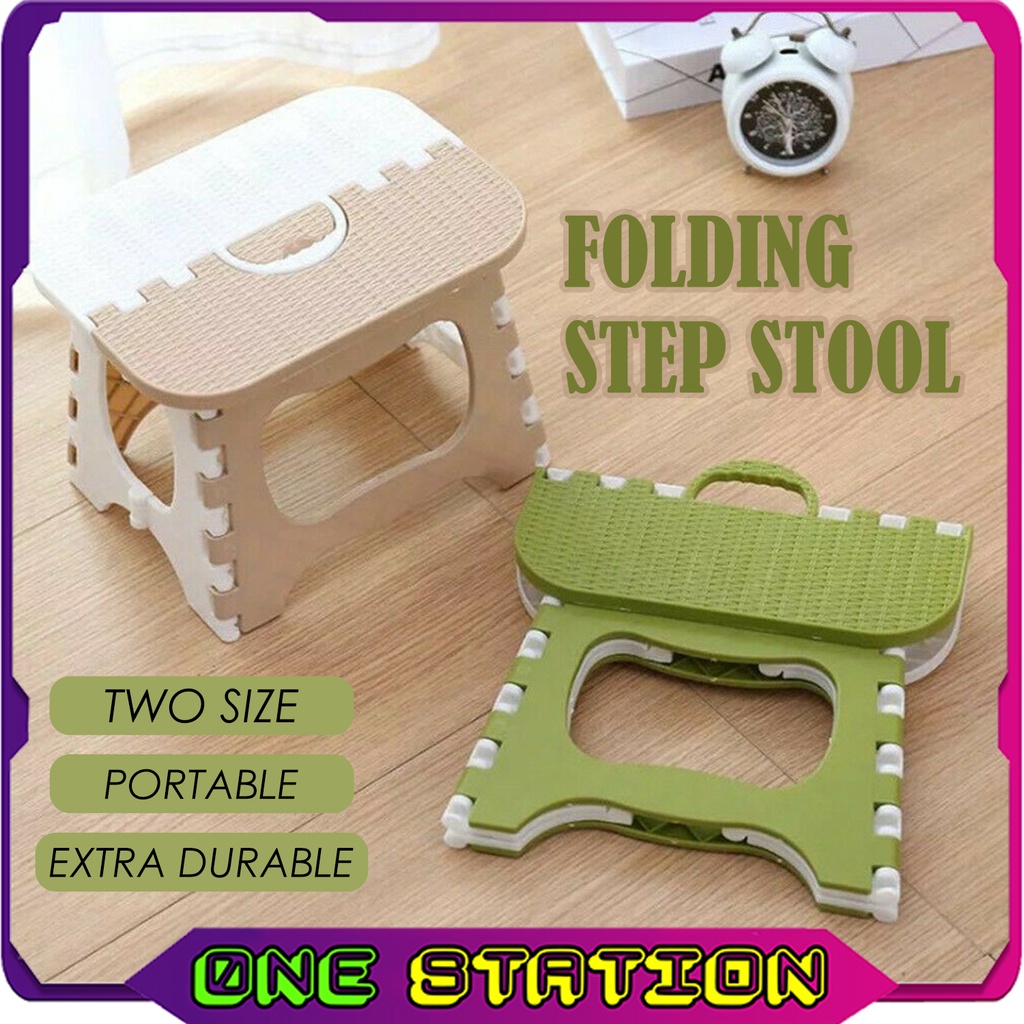 Folding Step Stool Foldable Plastic Stool Portable Bench Kerusi Lipat ...