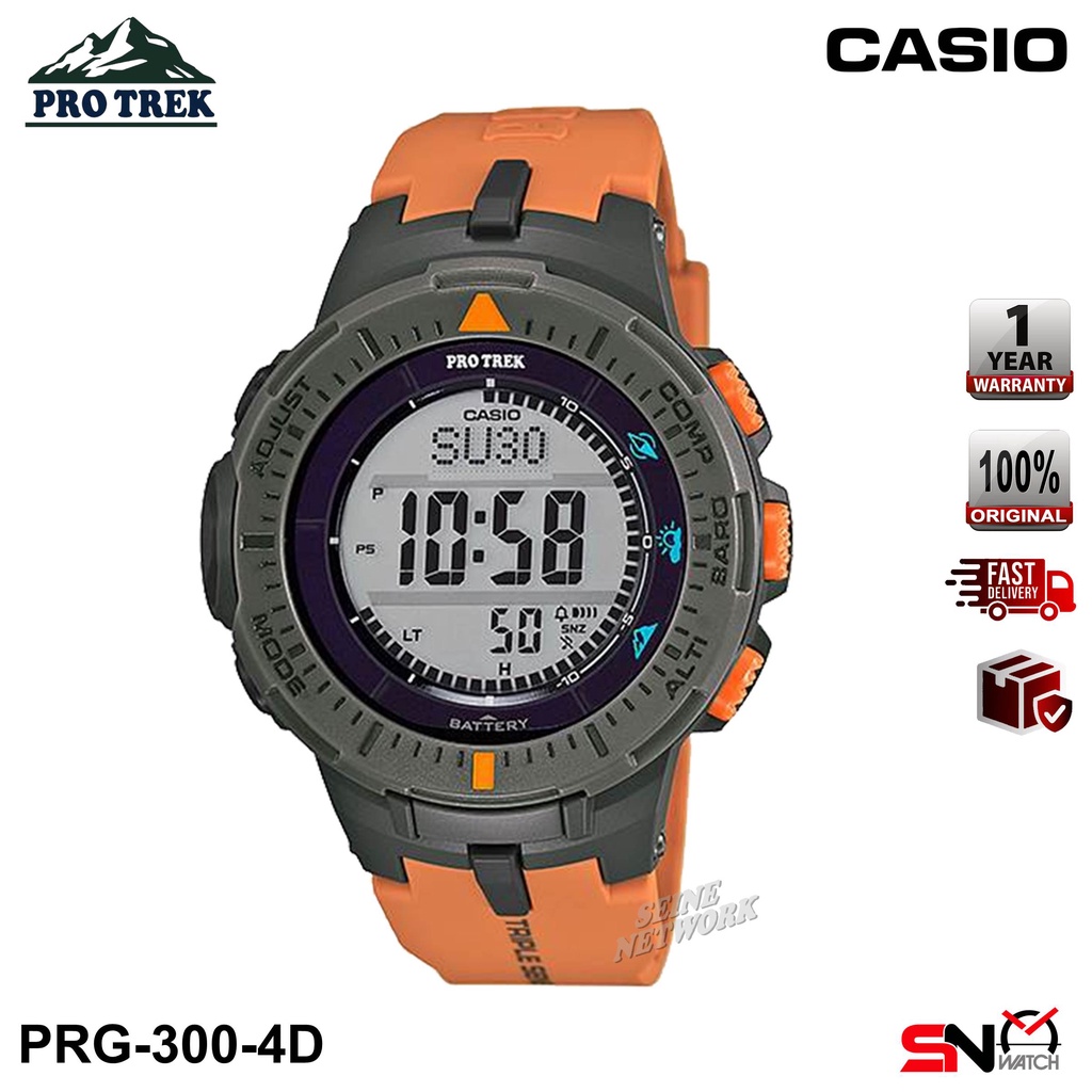 Casio Protrek PRG 300 Triple Sensor Tough Solar Digital Resin Band Men Sport Watch Jam Tangan Lelaki Shopee Malaysia