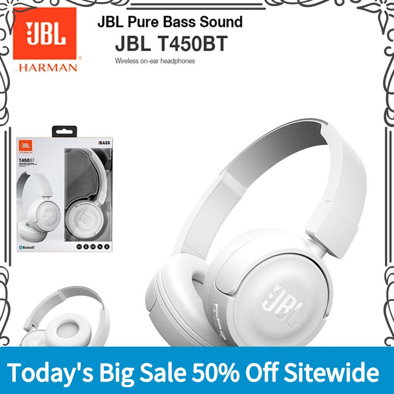 Ready Stock JBL T450BT Headset Wireless Earphone Foldable Flat