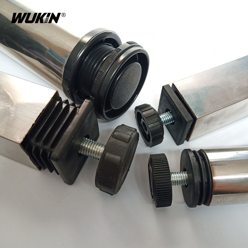 4Pcs M6 M8 M10 Plastic Black Round/Square Adjustable Foot Mats With