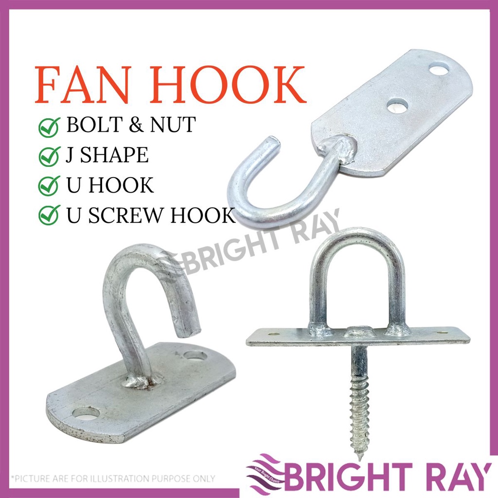 D TYPE / J TYPE Fan Hook Kipas Ceiling Mount Siling Fan Bracket