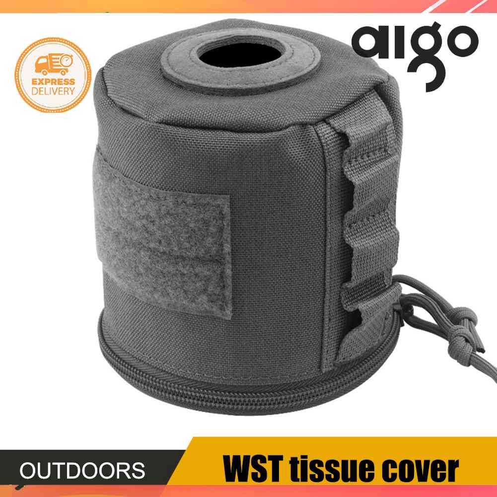 AIGONI Molle Roll Paper Pouch bing Napkin Storage Holder for Camping