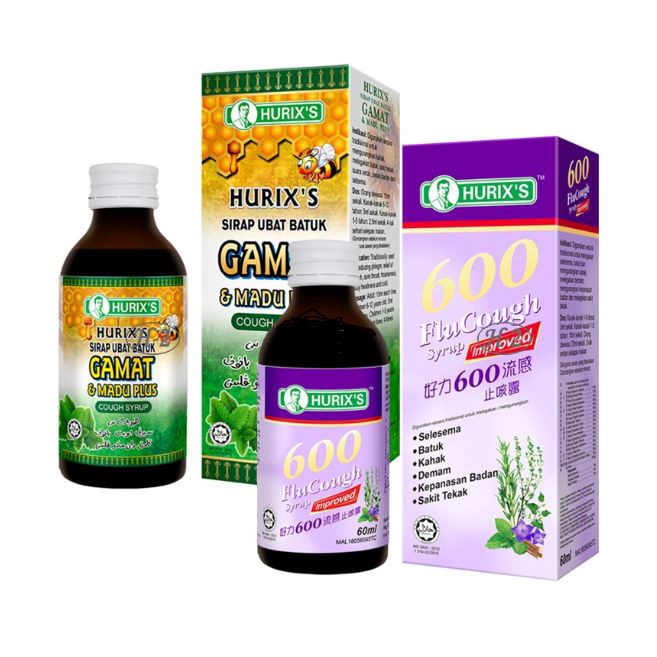 HURIX'S SIRAP UBAT BATUK GAMAT & MADU PLUS/ COUGH SYRUP/ UBAT BATUK60ml ...