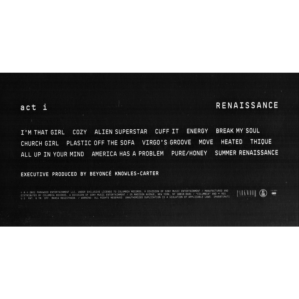 米2LP Beyonce Renaissance (2LP) 19658719671 Parkwood Entertainme /00520 Beyoncé – Renaissance – Box Set (Collector's Edition, Album